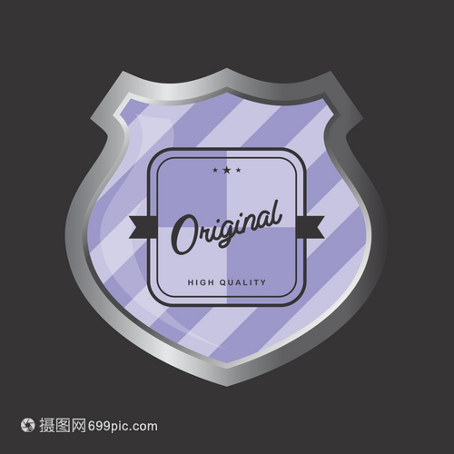 徽章盾牌产品标签矢量图解与金属工艺品解析