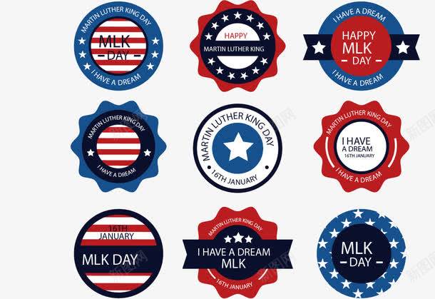 马丁·路德·金纪念徽章设计 平面电商创意与配色素材解析
